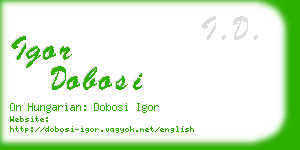 igor dobosi business card